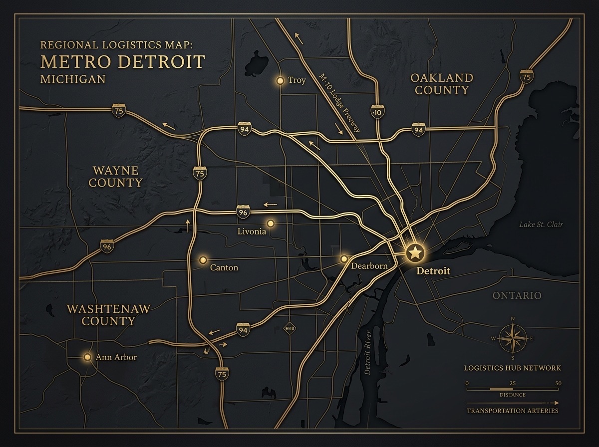 Metro Detroit Moving Coverage Map